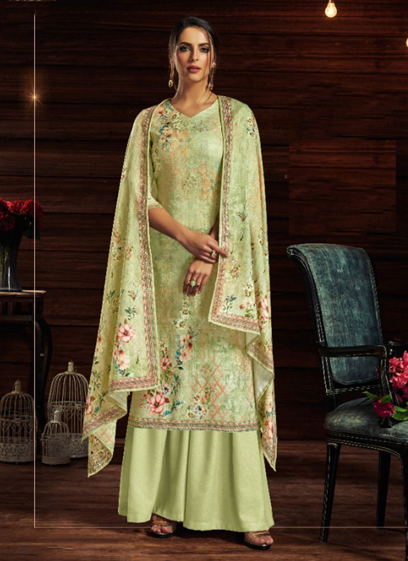 Aavika Jam Cotton Sequence Embroidery Work With Digital Print Designer Plazzo Suit Collection 502-001-008